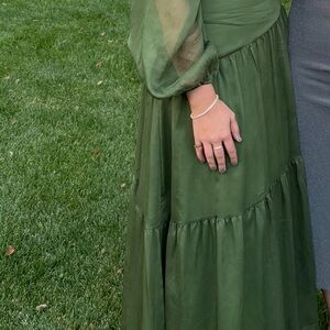 Petal & Pup Forest Green Long Sleeve Dress